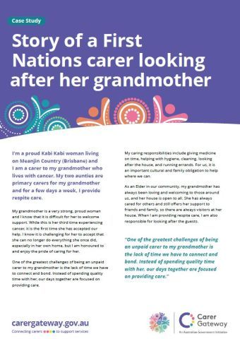 cover of Real life story - carer for grandmother